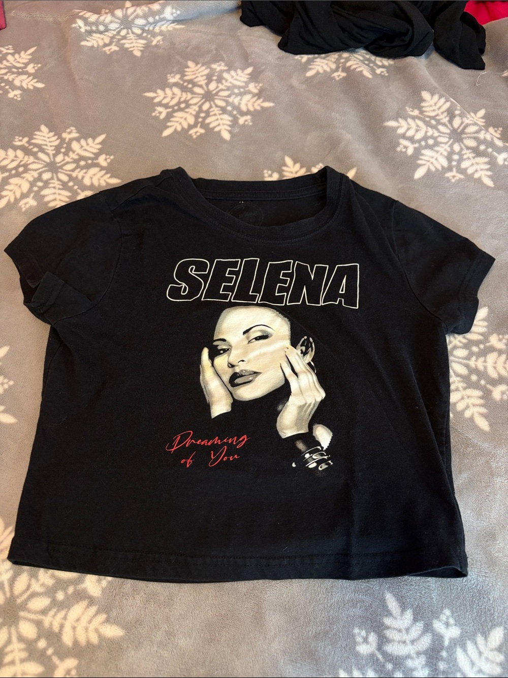Selena Black Graphic Short Sleeve Tee